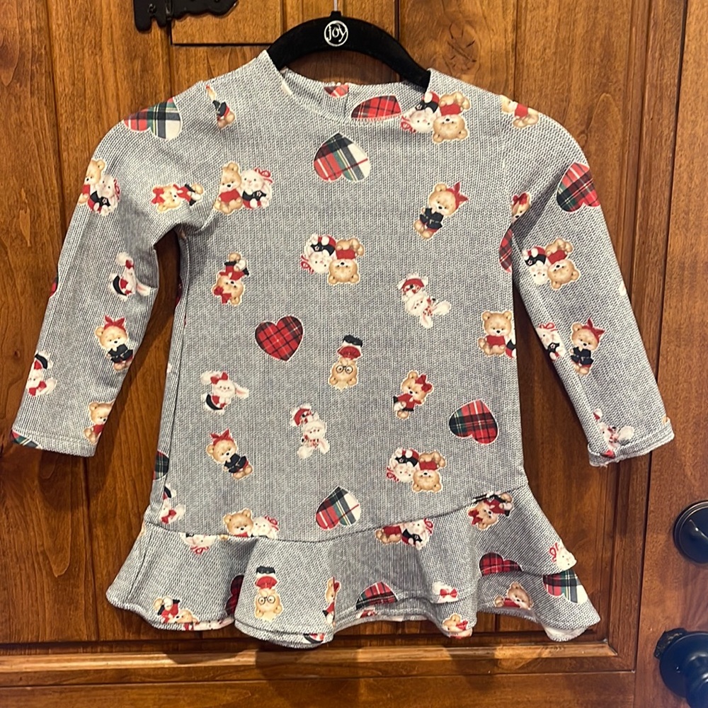 Mayoral Christmas bear and heart dress